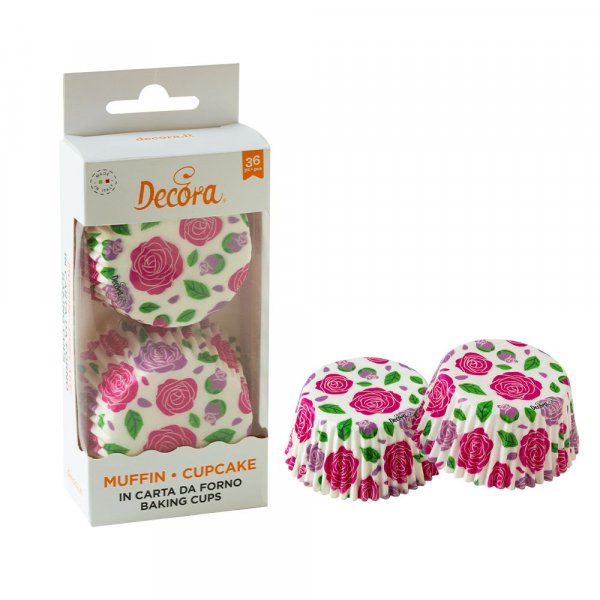 Muffinsformer - Roser - Decora - 36-pakning Muffinsformer - Roser - Decora - 36-pakning