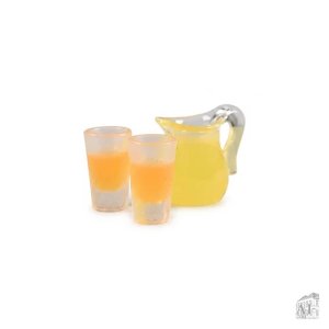 Julenissetilbeh�r - Mugge og glass med appelsinjuice