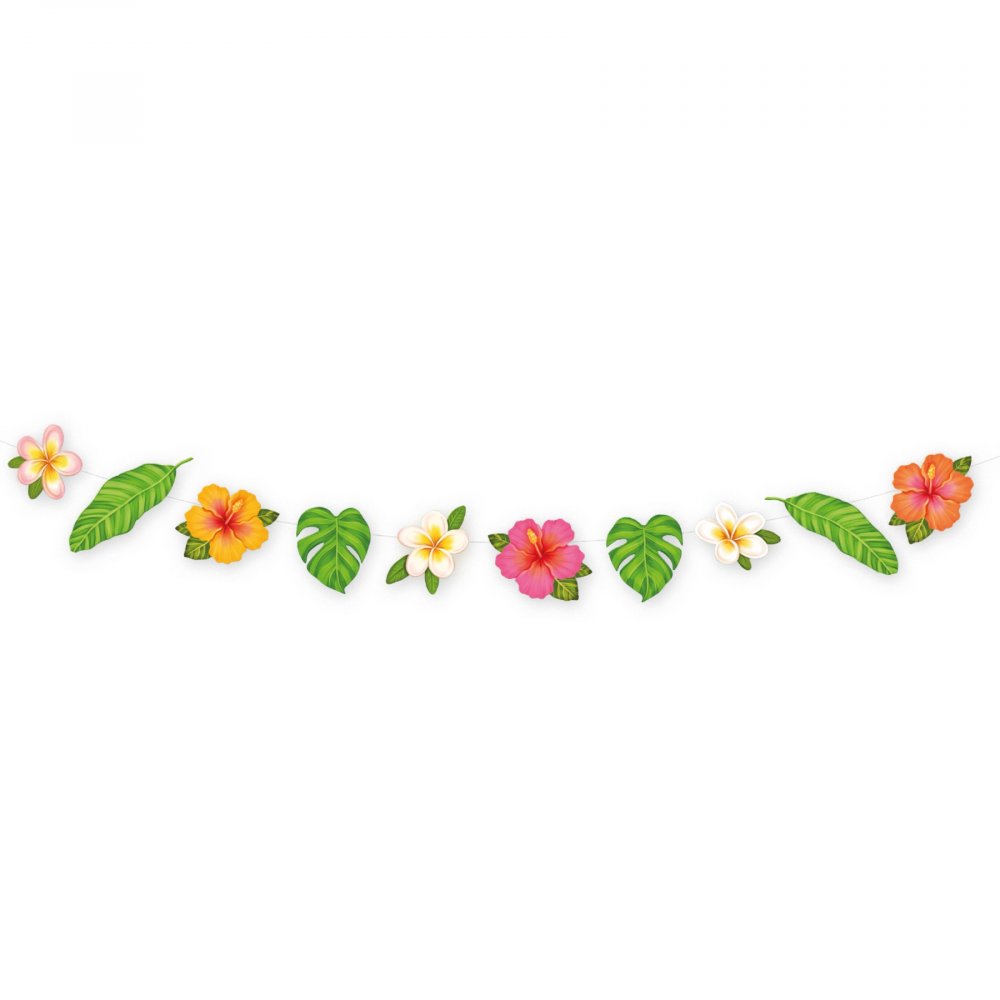 Girlander – Aloha – Tropiske blomster og blader – 2,2 m – Vimpler til fester, Festdekorasjoner