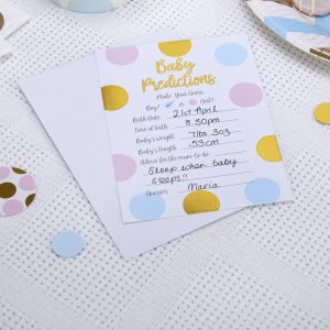 Gjett babyen - Pattern Works - 10-pakning med "fyll-inn-det-blanke"-kort til babyshower Gjett babyen - Pattern Works - 10-pakning med "fyll-inn-det-blanke"-kort til babyshower