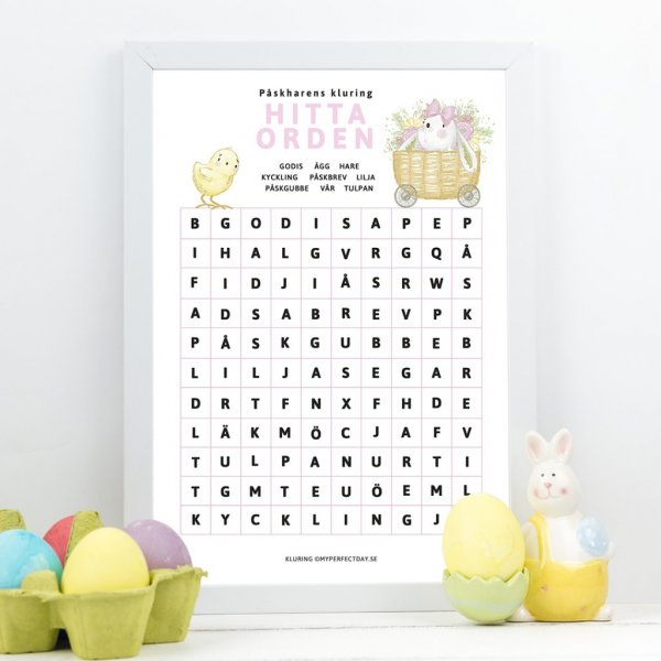 Finn ordene - Påskeharen ordpuslespill Finn ordene - Påskeharen ordpuslespill