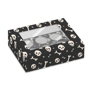 Cupcake-boks Halloween-skjelett til 6 cupcakes - 2-pakning