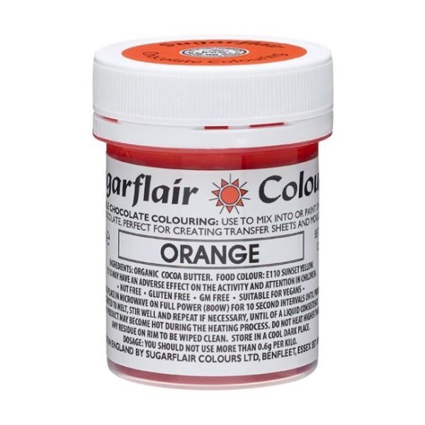 Sugarflair Sjokoladefarge Oransje 35g