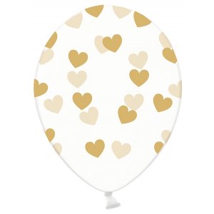 Ballonger - Klare - Gullhjerter - 6-pakning