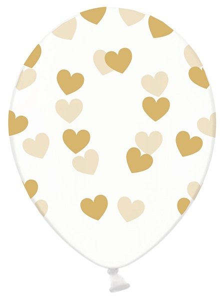 Ballonger - Klare - Gullhjerter - 6-pakning Ballonger - Klare - Gullhjerter - 6-pakning