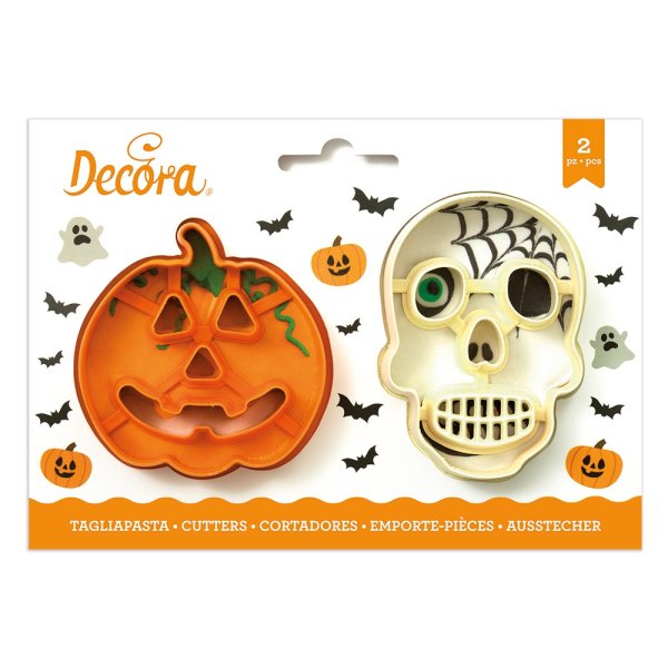 Kakeutstikker - Gresskar og hodeskalle - Halloween Kakeutstikker - Gresskar og hodeskalle - Halloween