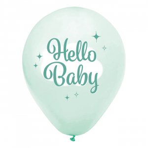 Ballonger Hello Baby mintgrønne 8-pakning Ballonger Hello Baby mintgrønne 8-pakning