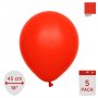 Ballonger ensfargede - Premium 45 cm - R�de - 5-pakning