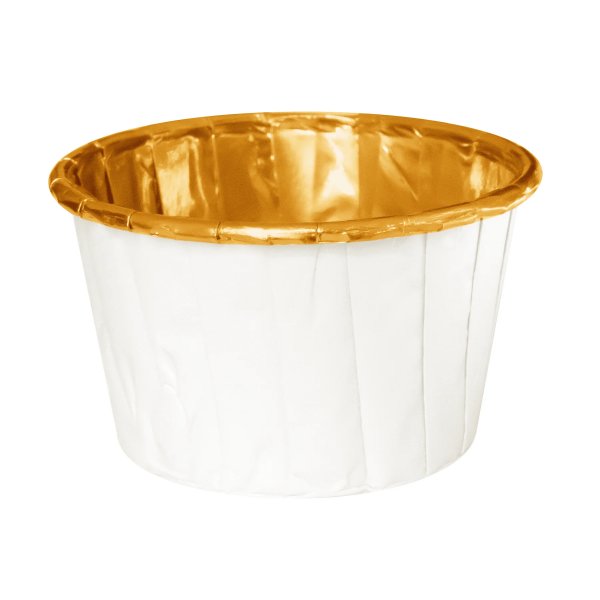 Muffinsformer - Hvite med gullfolie - 20-pakning