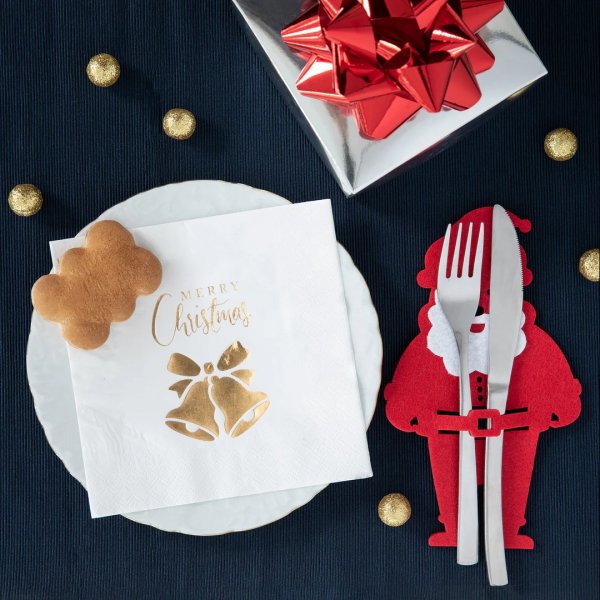 Servietter - Hvite - God Jul - 33x33 cm - 10-pakning Servietter - Hvite - God Jul - 33x33 cm - 10-pakning