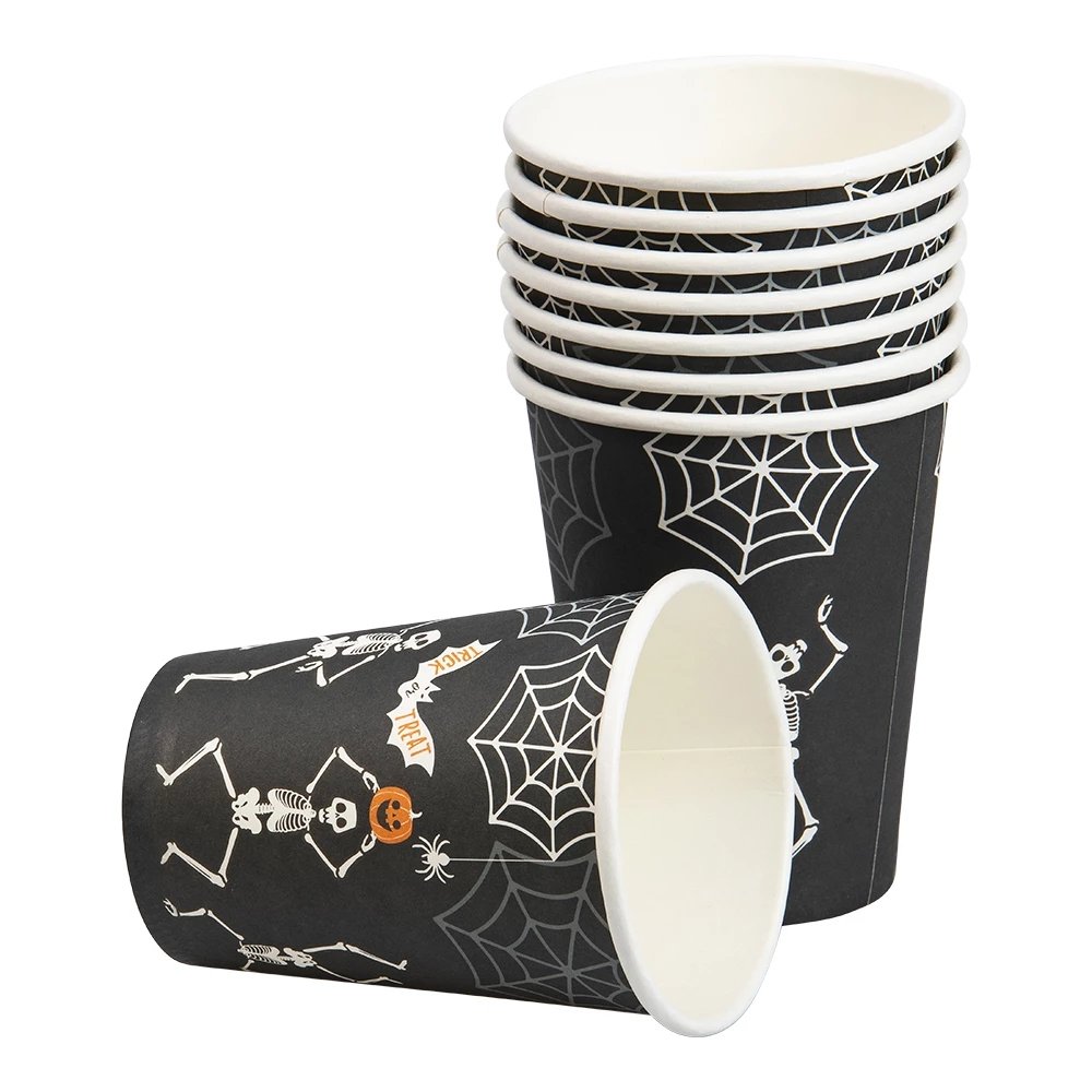 Pappkopper - Skeleton - 8-pakning - Halloween