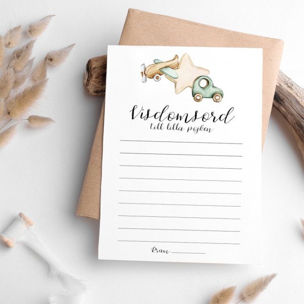 Visdomsord for den lille gutten - Bil - 8-pakning