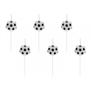 Bursdagslys - Fotballer - 2,5 cm - 6-pakning