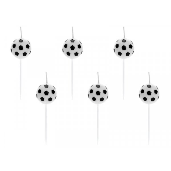 Bursdagslys - Fotballer - 2,5 cm - 6-pakning Bursdagslys - Fotballer - 2,5 cm - 6-pakning