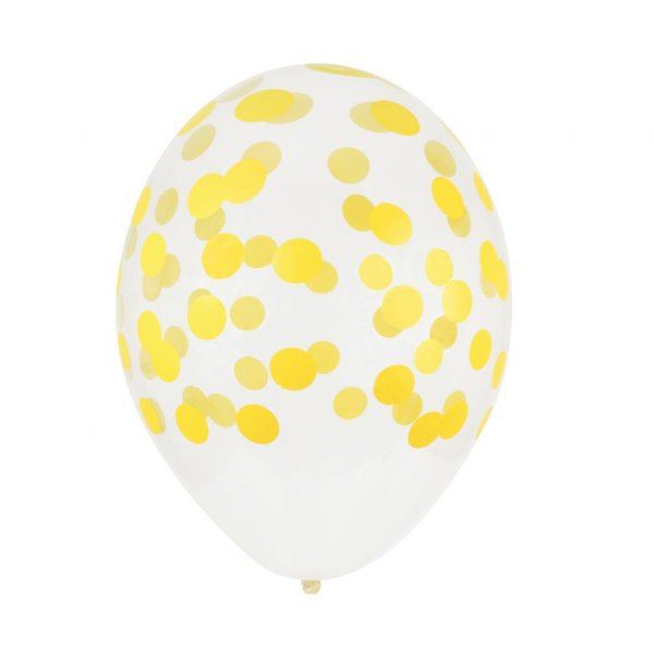 Ballonger - Trykt konfetti - Gul - 5-pakning Ballonger - Trykt konfetti - Gul - 5-pakning