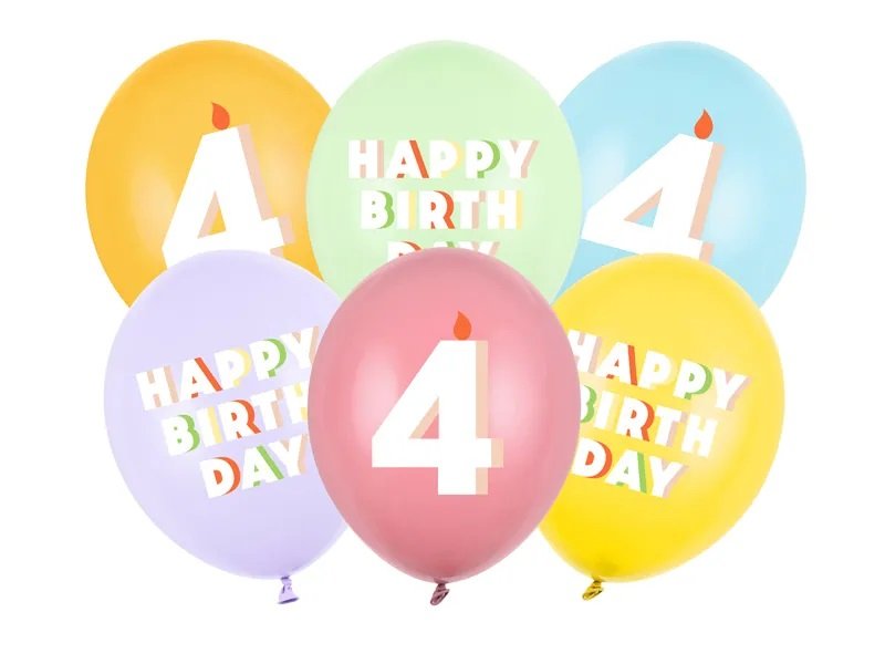 Ballongbukett – 30 cm – Gratulerer med dagen – 6-pakning – Antall: 4 – Ballongbuketter, Ballonger
