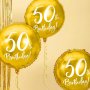 Rund folieballong - Guld - 50th Birthday