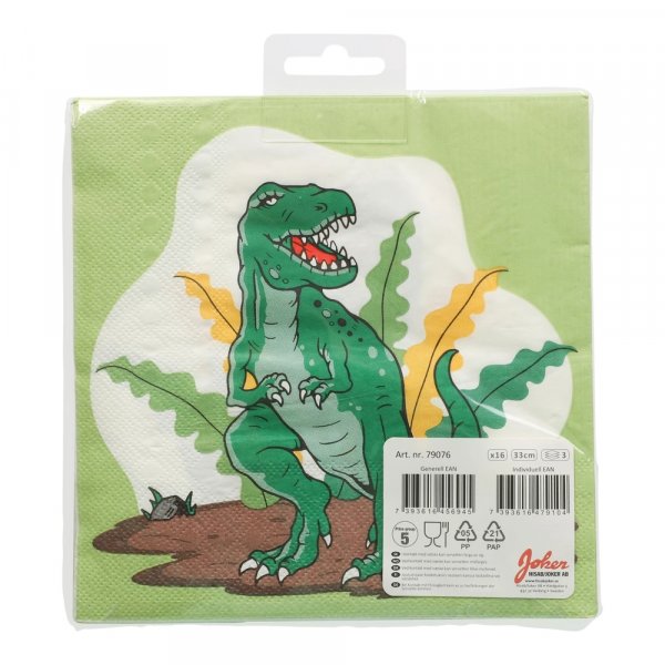 Servietter - Dinosaur - 16-pakning Servietter - Dinosaur - 16-pakning