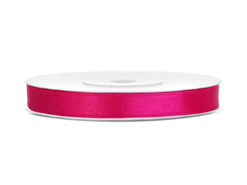 Satengbånd – Mørk rosa – (Bredde: 6 mm) – 25 meter
