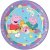 Papptallerkener - Greta Gris - Lilla - 23 cm - 8-pakning