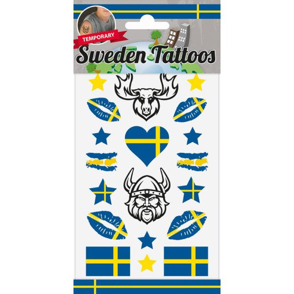 Tatoveringer - Blå/Gul - Sverige Tatoveringer - Blå/Gul - Sverige