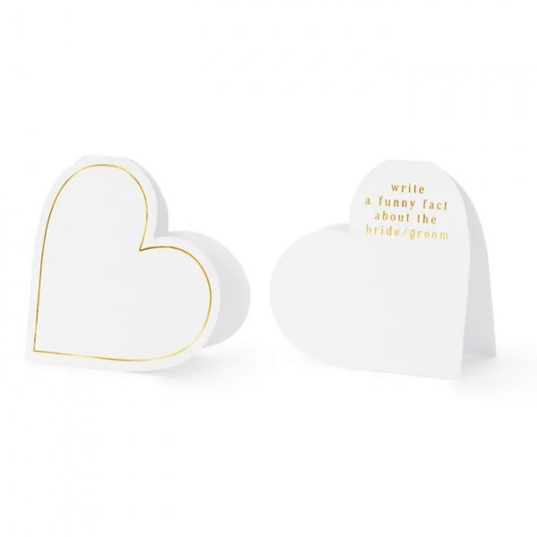 Bordkort - Hjerte med gullramme - Morsomt faktum - 10-pakning Bordkort - Hjerte med gullramme - Morsomt faktum - 10-pakning