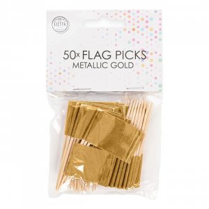 Cocktailflagg - Gull Metallic - 50-pakning Cocktailflagg - Gull Metallic - 50-pakning