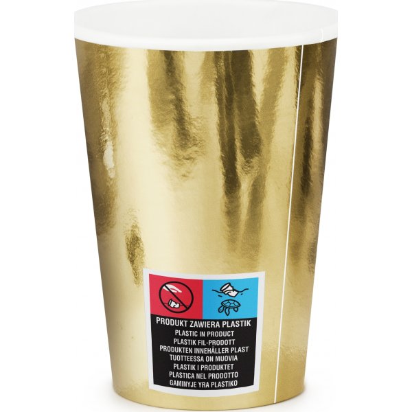 Pappkrus - Metallisk - Gull - 6-pakning