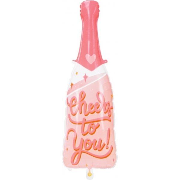 Folieballong - Rosa champagneflaske - Skål for deg Folieballong - Rosa champagneflaske - Skål for deg