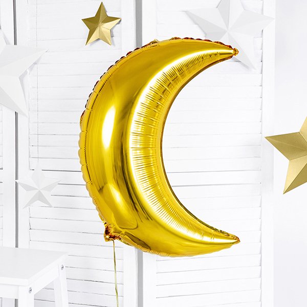 Folieballong - Måne - Gull Folieballong - Måne - Gull