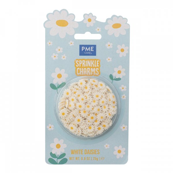 Strøssel - Blomster/Tusenfryd - Hvit/Gul - PME - 25 g Strøssel - Blomster/Tusenfryd - Hvit/Gul - PME - 25 g