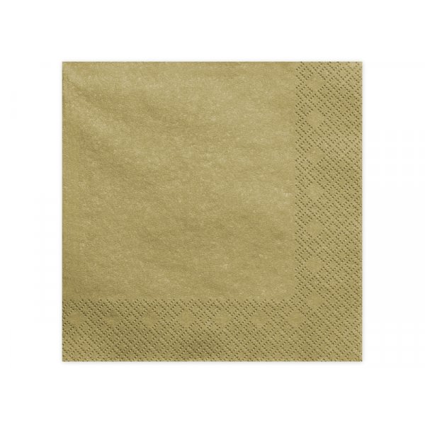 Servietter - 40x40 cm - Gull - 20-pakning Servietter - 40x40 cm - Gull - 20-pakning