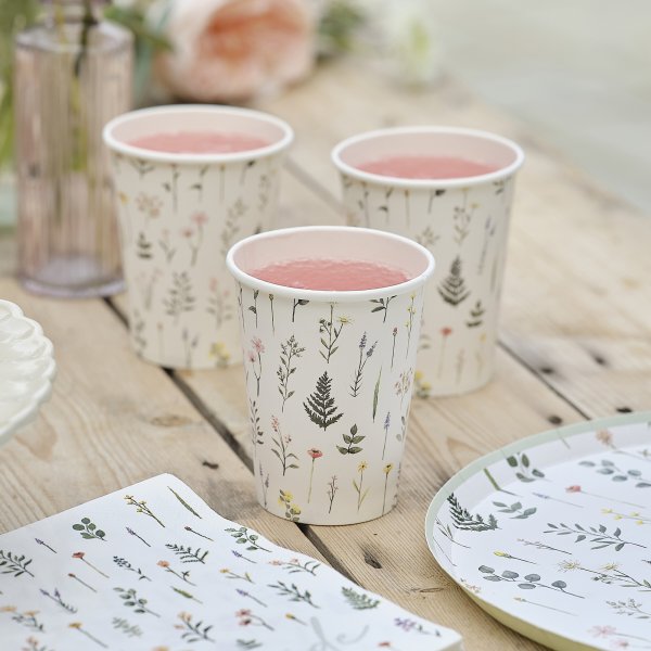 Papirkopper - Blomstermotiv - 8-pakning Papirkopper - Blomstermotiv - 8-pakning