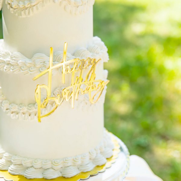 Kaketopper / Speiltopper - Gratulerer med dagen - Gull - Akryl Kaketopper / Speiltopper - Gratulerer med dagen - Gull - Akryl