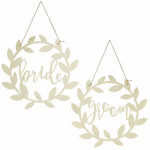 Stoldekorasjoner - Brud og brudgom - Rustikk landlig - 2-pakning