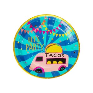 Papptallerkener - Taco Party - 23 cm - 8-pakning Papptallerkener - Taco Party - 23 cm - 8-pakning
