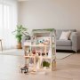 Dukkeskap LULILO FLORO boho med LED-belysning 78 cm tre