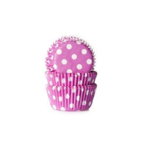 Mini muffinsformer - Polkadotter - Hot Pink - House of Marie - 60-pakning Mini muffinsformer - Polkadotter - Hot Pink - House of Marie - 60-pakning