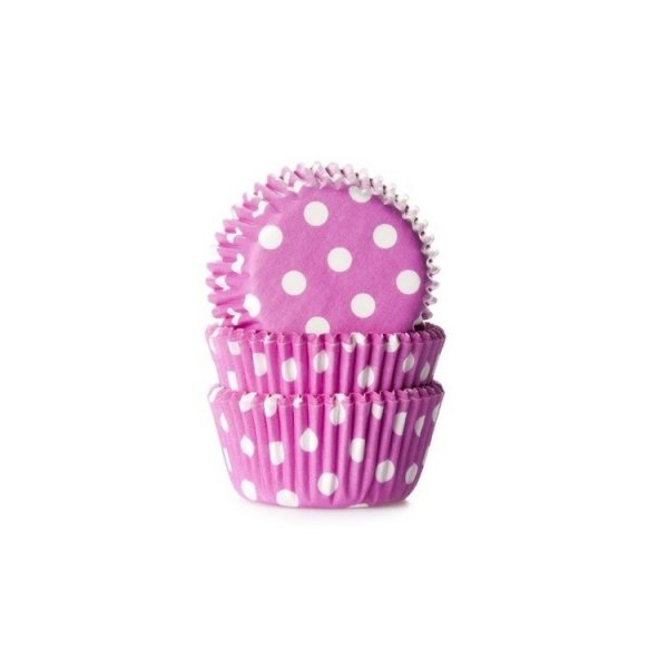 Mini muffinsformer - Polkadotter - Hot Pink - House of Marie - 60-pakning Mini muffinsformer - Polkadotter - Hot Pink - House of Marie - 60-pakning