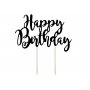 Cake Topper - Happy Birthday - Svart