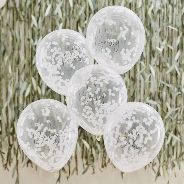 Konfettiballonger - Hey Baby - Botanical Baby