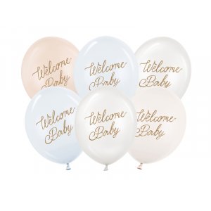 Ballonger Velkommen Baby - Blå mix - 30 cm Ballonger Velkommen Baby - Blå mix - 30 cm
