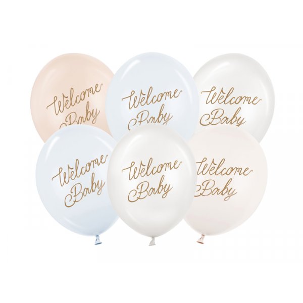 Ballonger Velkommen Baby - Blå mix - 30 cm Ballonger Velkommen Baby - Blå mix - 30 cm