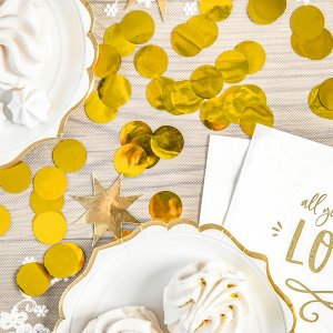 Konfetti - Sirkler - Gull Metallisk - 15 g