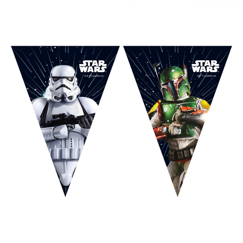 Vimpelgirlander – Star Wars Galaxy – 9 flagg – Vimpler til fester, Festdekorasjoner