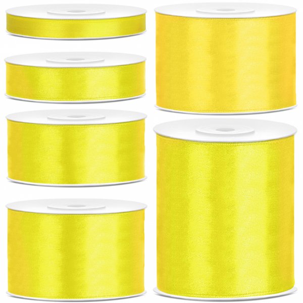 Satengbånd - Gult - 25 m Satengbånd - Gult - 25 m