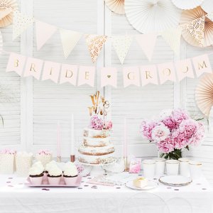 Vimpel - Brudgom - Lys rosa/gull Vimpel - Brudgom - Lys rosa/gull