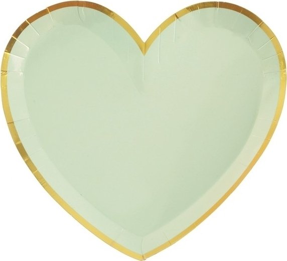 Desserttallerkener - Hjerte med rosekant - Olivengr�nn - 10-pakning