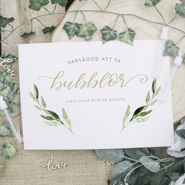 Skilt - Bobler - Oliven