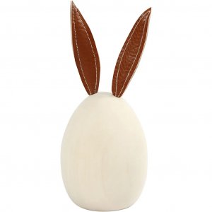 Hare - Tre og imitert skinn - 19 cm